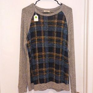 Size medium grey/blue patterned sweater
